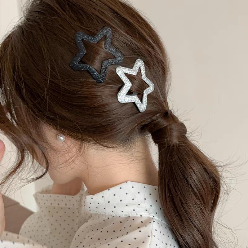 3pc Korean New High-grade Star Square Silver Black BB Hairpin Hair Side Clips for Girls Women Party Hair Accessories