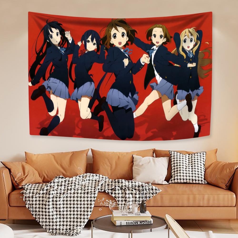 Japanese Anime Wall Hanging Tapestry Kawaii New K-ON! Cartoon Home Decoration Aesthetics Bedroom Dormitory Background
