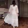 2024 Summer French Polka Dot Chiffon Dress - Elegant Afternoon Tea Style