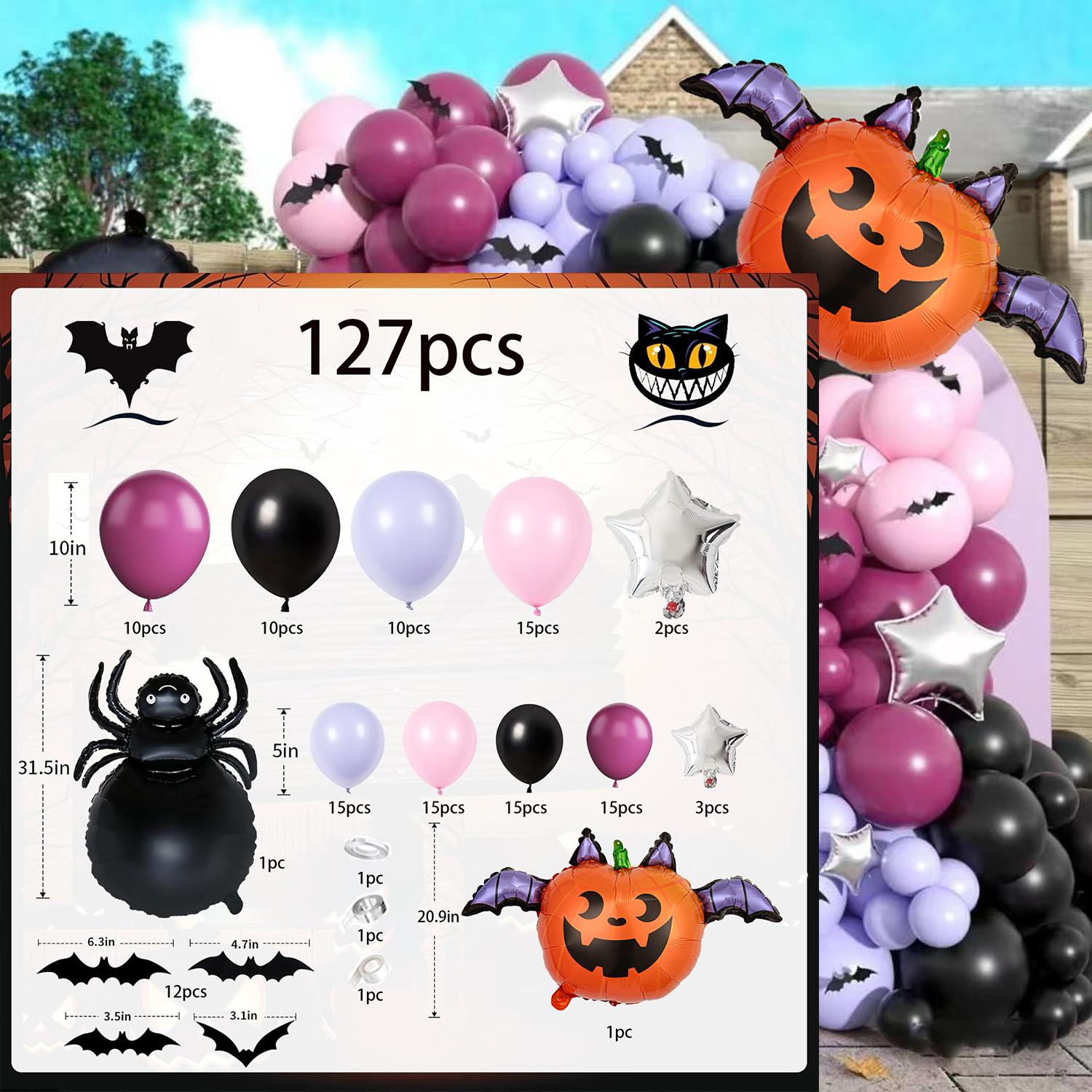 

127 Pieces Halloween Theme Balloon Arch Set Is Suitable for Halloween Easter Theme Party Escape Room and Many Other Occasions Other