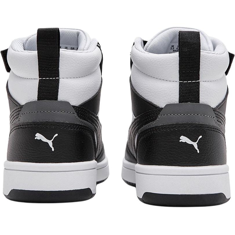 Puma Rebound V6 Leather Mid AC+ Jr Versatile Comfortable Shock Absorbing Durable Mid-Top Kids Basketball Shoes Kids Basketball Shoes 404317-01