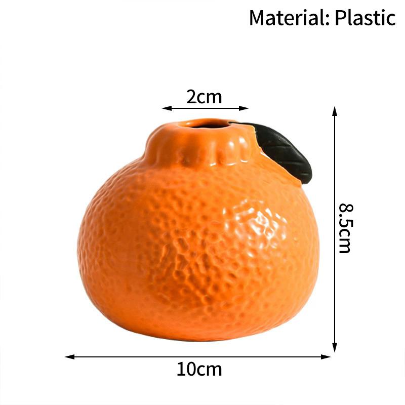 Kreative Orange-Form-Vase Hydroponischer Keramik-Kunststoff-Blumentopf Blumenarrangement Heimdekoration Schreibtisch-Ornament Gartendekoration