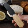 Cross-Border Cheese & Fruit Knife Set: Black Cheese Knife, Butter Spreader, Fork with Rubberwood Handle.