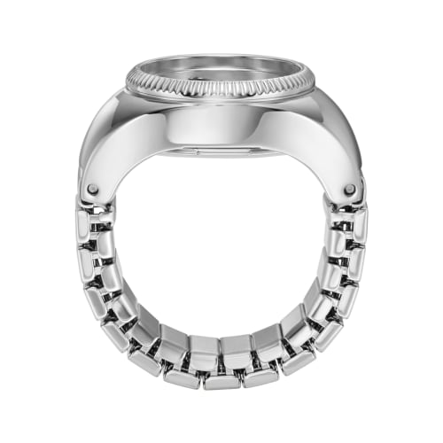 Fossil Women's Two-Hand Silver-Tone Stainless Steel Watch Ring, ES5245