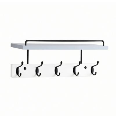 Entryway Shelf with Hooks Compact Wall-Mounted Coat Rack for Hallway