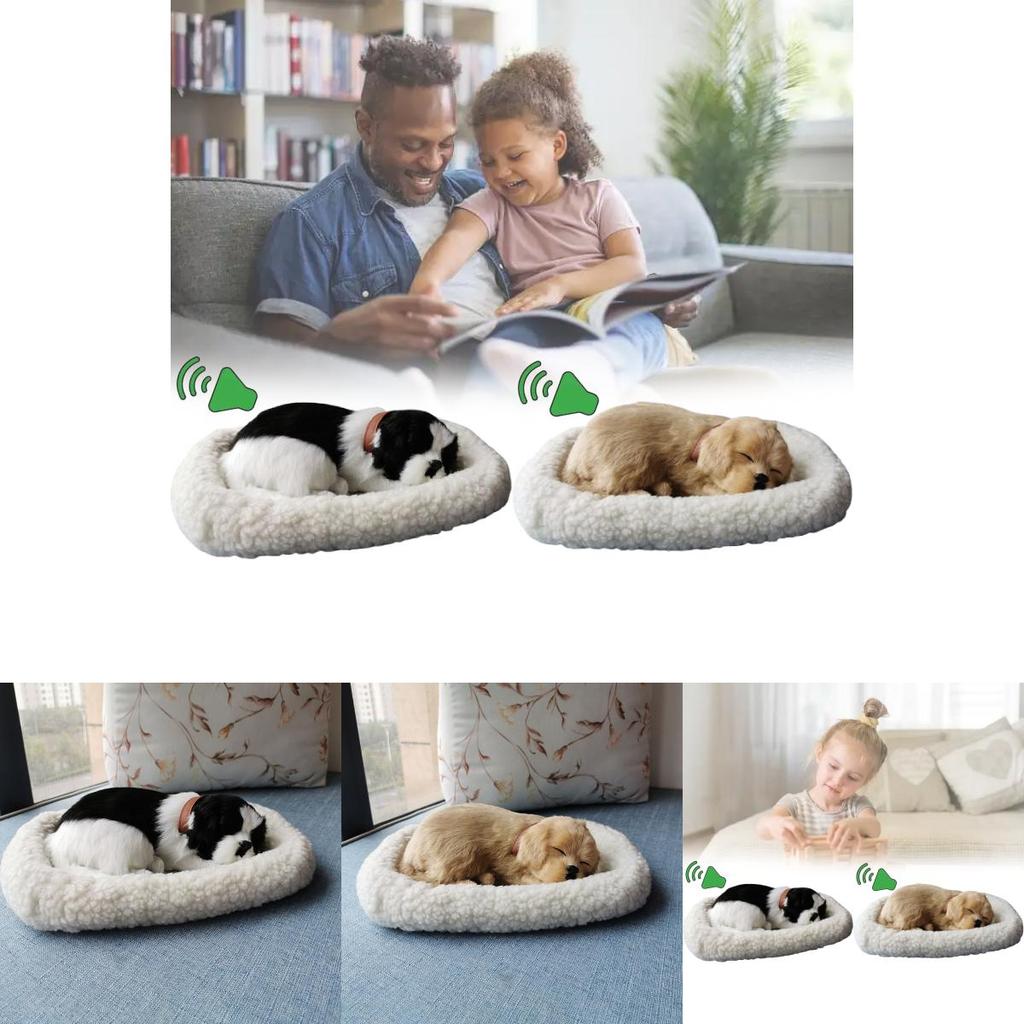Modello di Cane Peluche con Respirazione Realistica Decorazione per la Casa con Pelliccia Sintetica per Fotografia e Uso Regalo