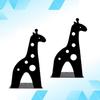 ARTIBETTER 2pcs Giraffe Shaped Nonskid Metal Cute Cartoon Design for Books Magazines Organizer for Home Office Classroom and Library Black