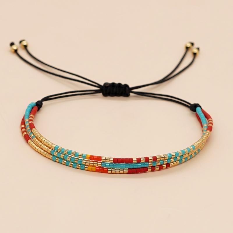 Trendy Handwoven Rice Bead Bracelet Adjustable Beaded Handchain for Casual or Formal Wear Handwoven Fashion Accessory