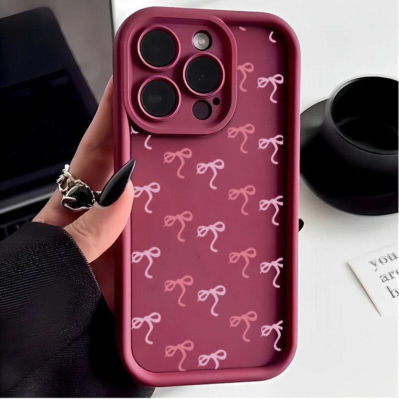 Custodia per Telefono per Motorola Moto G04 G24 G54 G05 G34 G75 G14 G15 E13 E40 E14 E22 E32 G9 G Play 2025 Cover Silicone Fiocco Rosa Custodia