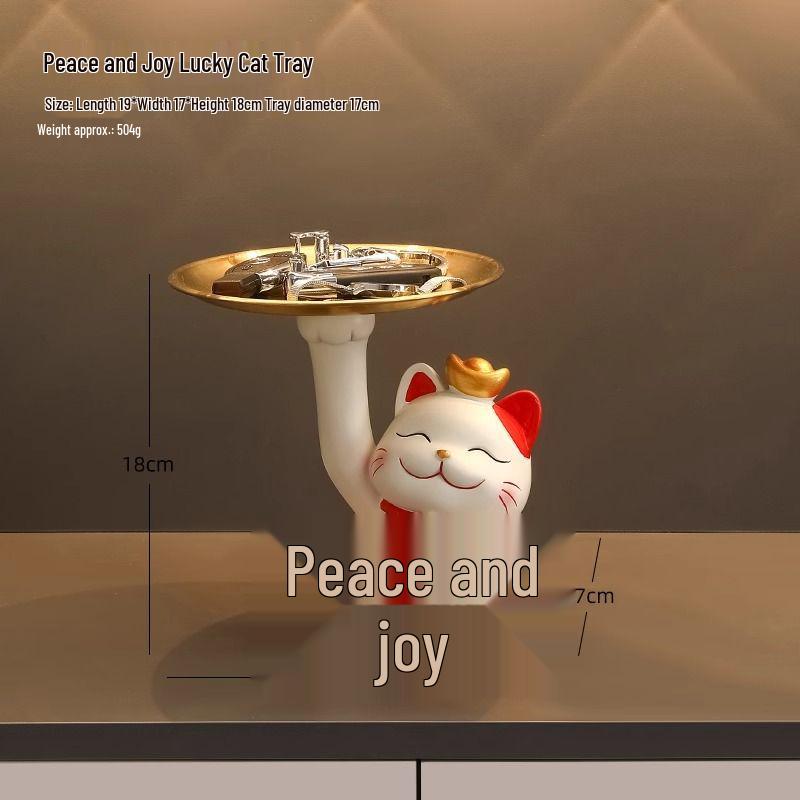 Lucky Cat Key Organizer Ornament for Entryway, Living Room, or Shoe Cabinet - Perfect Home Decor and Housewarming Gift.