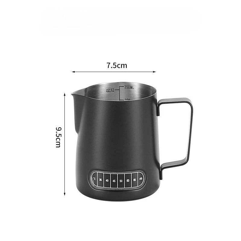 Coffee Milk Frother Jug Temperature Sensing Patch Stainless Steel Accurate Scale Volume Control Advanced Professional CoffeeTool
