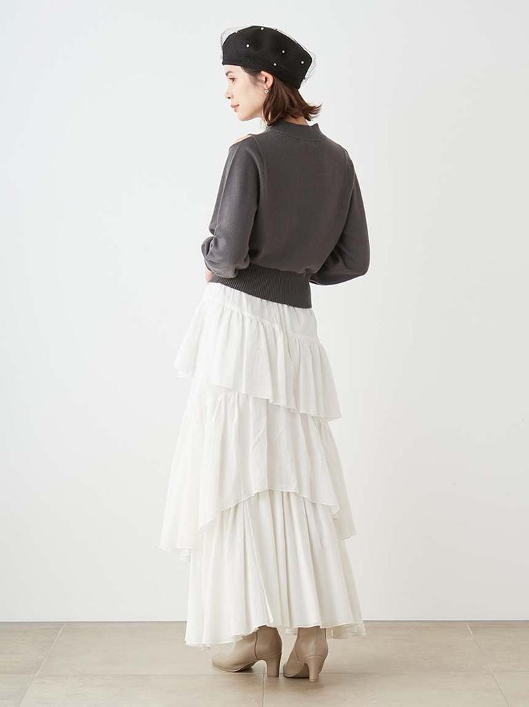 Snidel Cold Shoulder Pullover SWNT244043 DGRY Women's