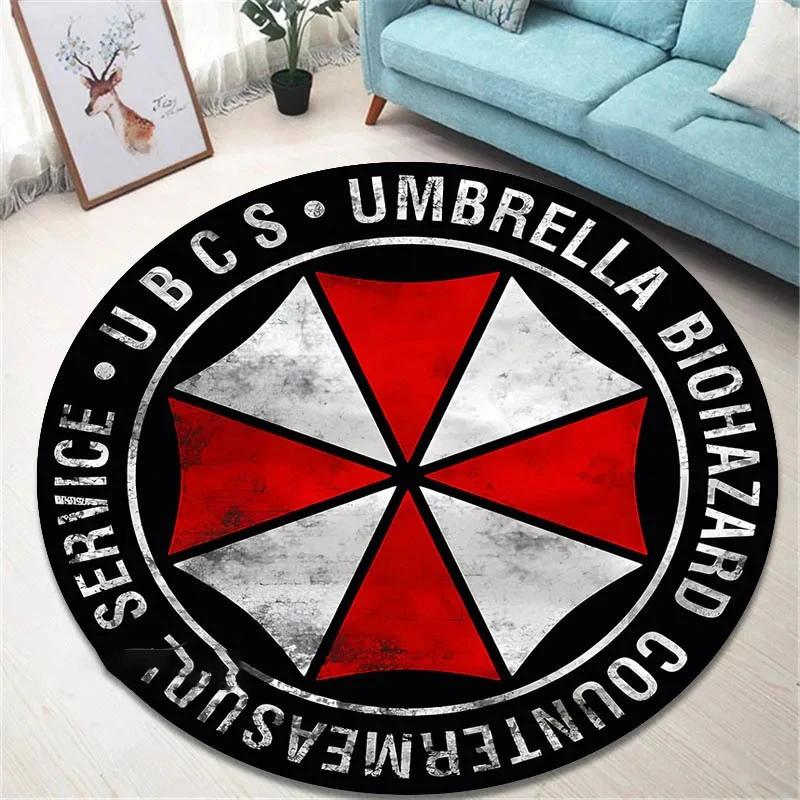 R-Resident Evil Umbrella Printed Round Carpet Living Room Bedroom Beautiful Mats Non -slip Door Pad Floor Mats Birthday Gift