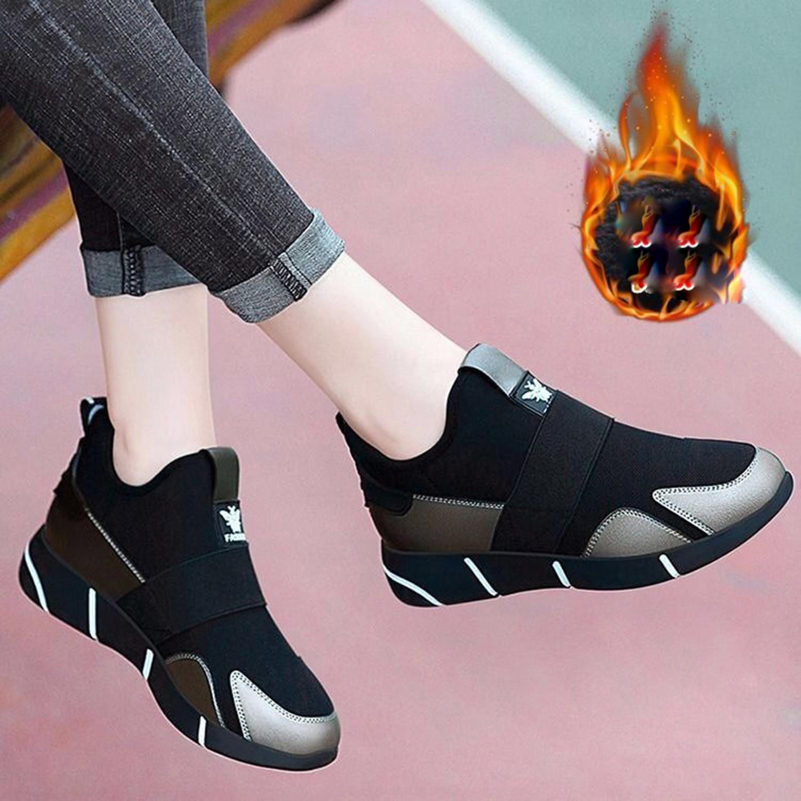 

Кроссовки на плоской подошве для женщин, женские флисовые теплые осенне-зимние и повседневные туфли в корейском стиле для женщин, теннисные туфли для ходьбы 37