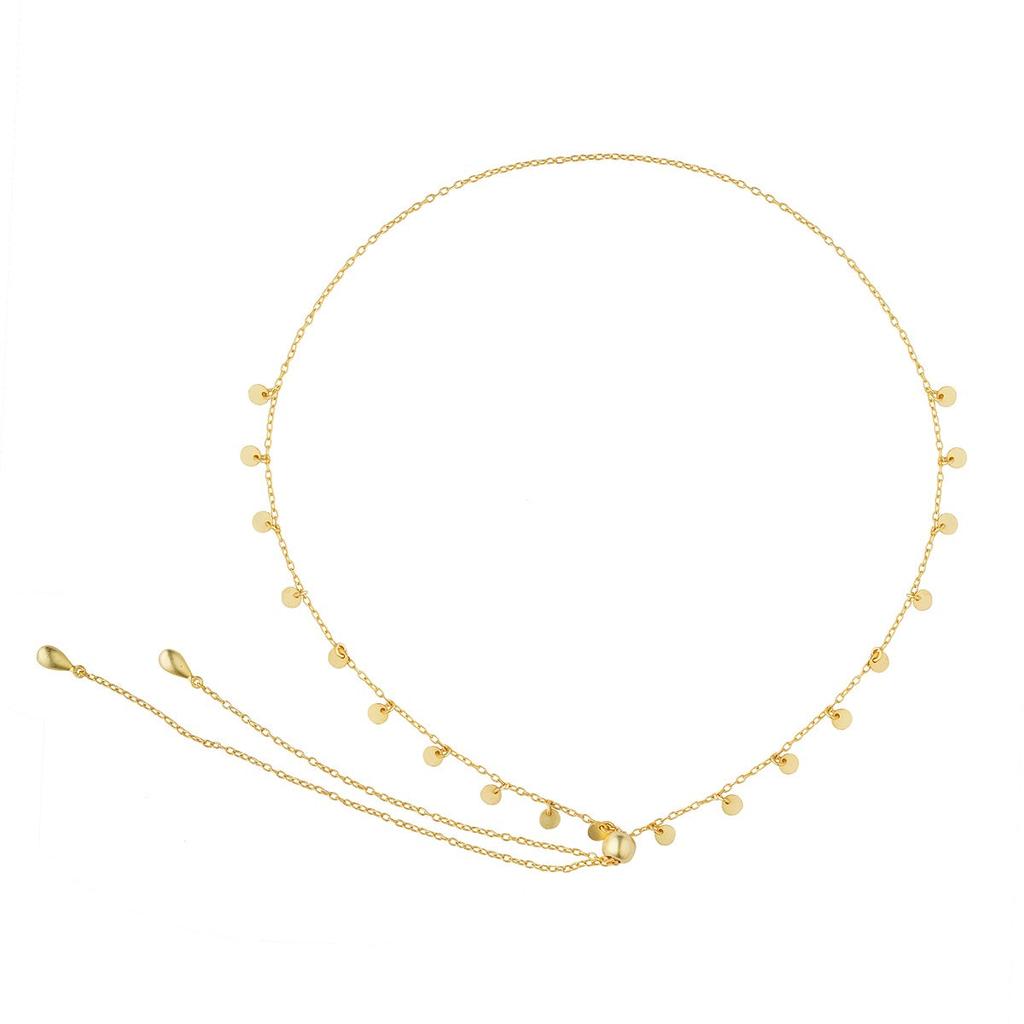 Waterproof 18k Gold Plated Y Shaped Stainless Steel Necklace Fashion Layered Chain Pendants Necklaces for Women
