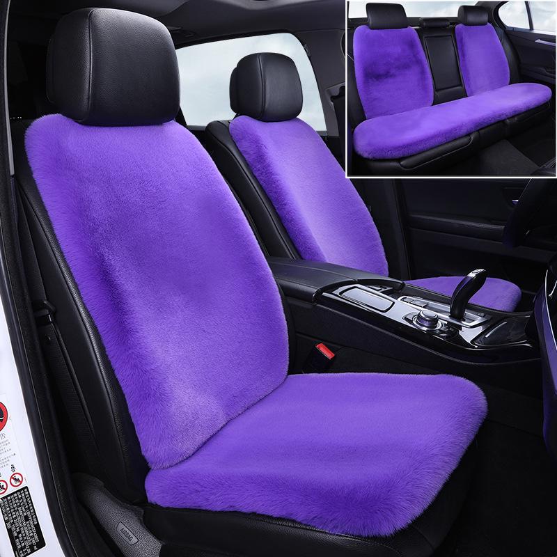 Winter Rabbit Fur Wool Heated Car Seat Cushion - Non-slip, Warm, for Single Seat with Small Waist Support