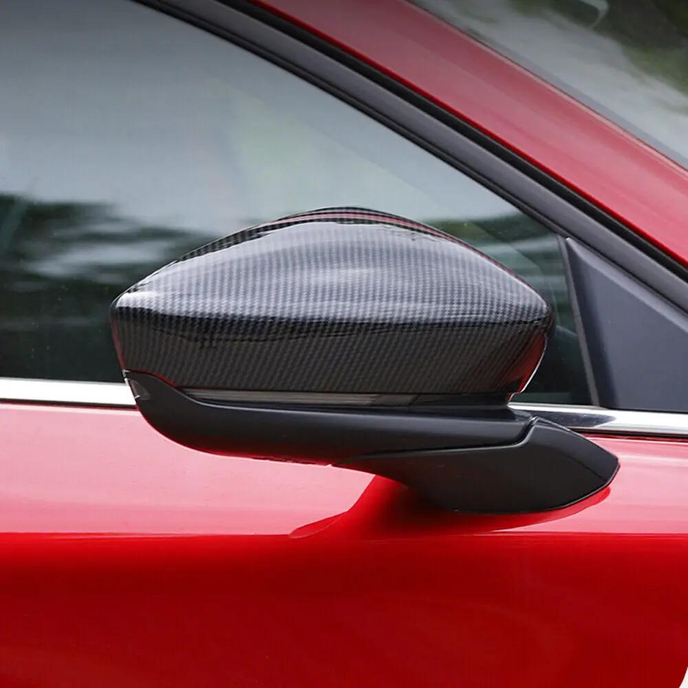 For Mazda CX-30 CX30 2020-2025 Car Sticker Rearview Side Mirror Cover Wing Cap Exterior Door Rear View Case Trim Carbon Fiber