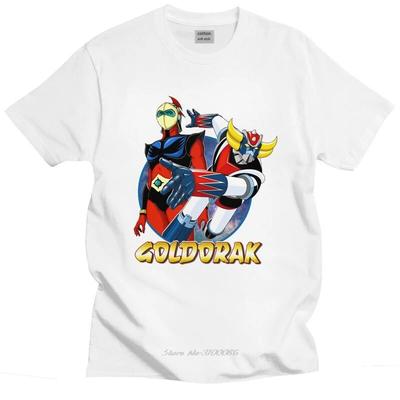 Robot Goldorak Grendizer T-shirt Męski Bawełniany T-shirt Miejskie Koszulki Krótki Rękaw Actarus Goldrake Anime T-shirty Dopasowana Odzież