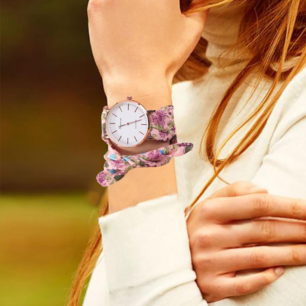 Rivaz Foulard Montre Montre Femme Foulard à Nouer Bracelet Tissu