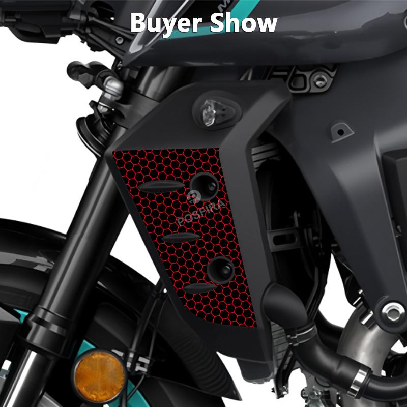 POSFIRA Motorcycle Radiator Panel Stickers Vinyl Decals for Yamaha MT 10 MT10 MT-10 SP 2022 2023 2024 Decoration Accessories