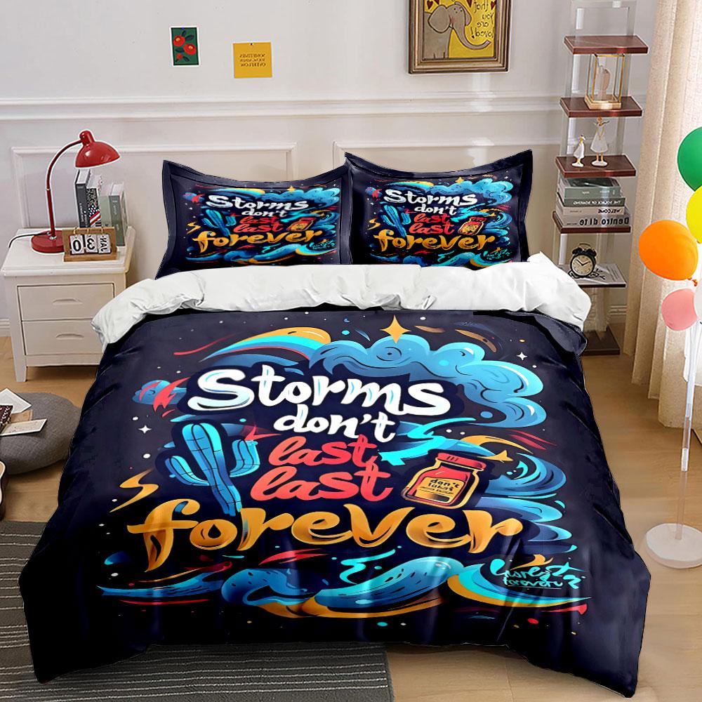 Inspirational text with clouds. Bedding sets Duvet cover sets Duvet covers Pillowcases(1* Duvet Cover 2* Pillowcases without duvet insert)