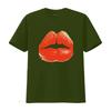 Red Kiss Lips T Shirt vintage Washed Breathable fashion streetwear Stylish Comfortable graphic Soft Unisex homme