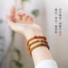 Natürliches kleines Rudraksha-Perlenarmband für Damen, Südroter Achat-Armband, originale Perlen direkt geschnitten, Buddhistisches Gebetsperlenarmband, Schülerhand