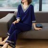 Sports Street Summer Plus Size Middle-aged Loose Wide-leg Pants Fashion Casual Two-piece Women's Suit
