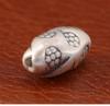 S999 Sterling Silver Small Irregular Flower Polygon Beads for DIY Red String Bracelet - 3D Through-Hole Pure Silver Accessories