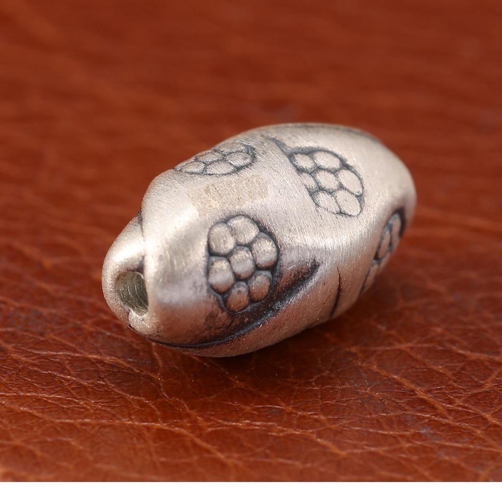 S999 Sterling Silver Small Irregular Flower Polygon Beads for DIY Red String Bracelet - 3D Through-Hole Pure Silver Accessories