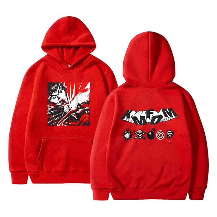 Vintage Hardcore Alternative Rock Band Kmfdm Hoodie Male Fashion Vintgae Streetwear Men Women Gothic Oversized Hooded Tracksuit