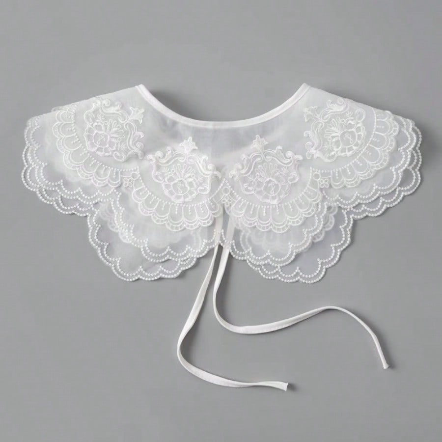 Versatile organza embroidered fake collar women's decorative lace collar multi-functional small shawl