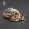 Antique Bronze Big Belly Laughing Maitreya Buddha Statue Desk Copper Ornament Crafts Brass Miniature Figurines Home Decorations