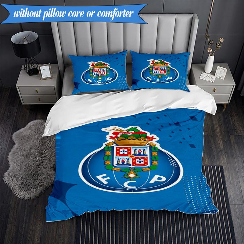 3PCS Fc Space Emblem Printed Soft Bedding Set,Including 1pc Duvet Cover And 2pcs Pillowcases Perfect for Bedroom, Dormitory, Fan gift