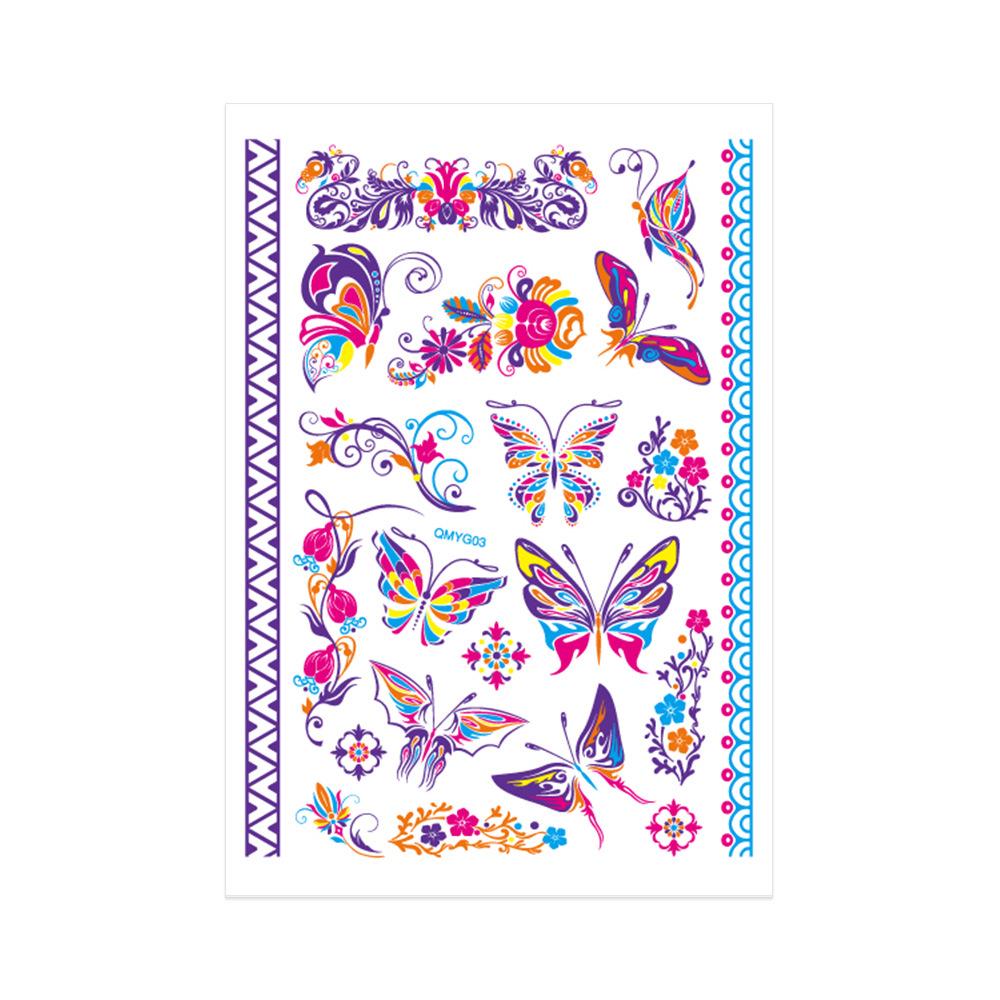 Creative Fluorescent Waterproof Full Arm and Face Tattoo Sticker