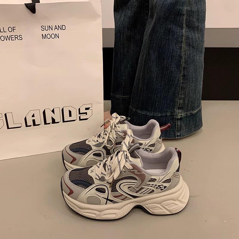 2025 Spring Breathable Dad Shoes Women's Platform New Light and Comfortable Fashion Versatile Explosion Casual Sports Shoes Women