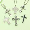 White K Point Alloy Cross Pendants for DIY Jewelry