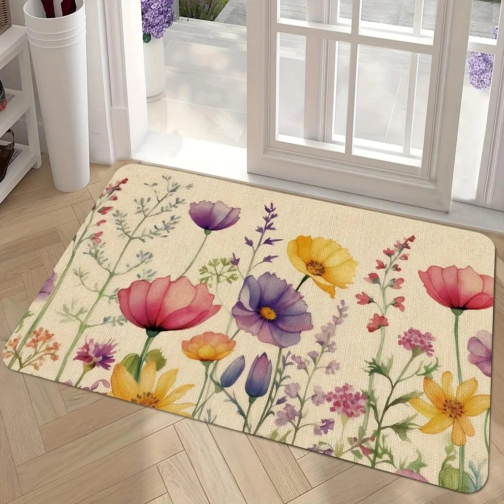 1PC Rainbow Cats Kitchen Rugs Non-Slip Home Door Mats Pop Design Bathroom Rugs Bath Mat Carpet for Home Sink Laundry Decor