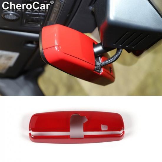 2pcs Red Rearview Mirror Cover Trim Interior Accessories For Ford Bronco +