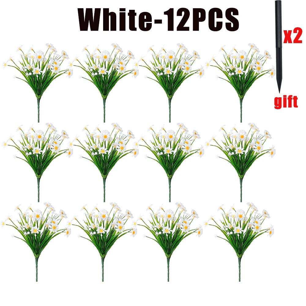 30cm Artificial Flower Daisy Anti-UV Non-fading Plastic Plant Home Decoration Window Outdoor Plastic Flower Wedding Decorations