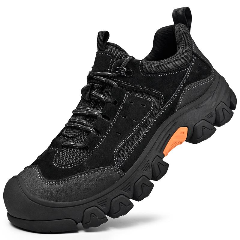 Men's Low-Top Hiking Shoes with Non-Slip Toe Cap, Thick Soft Sole, and Lace-Up Design – Ideal for Outdoor Casual Wear.