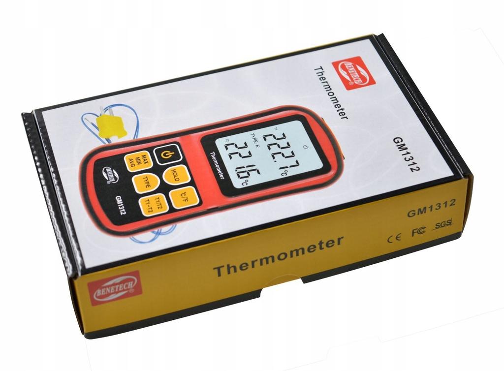 DIGITAL THERMOMETER 2x K-TYPE THERMOCOUPLE -50 To 1372