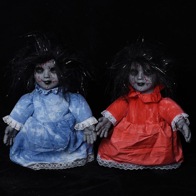 Frightening Electric Walking Ghost Doll For Halloween Creepy Decorations With Realistic Features