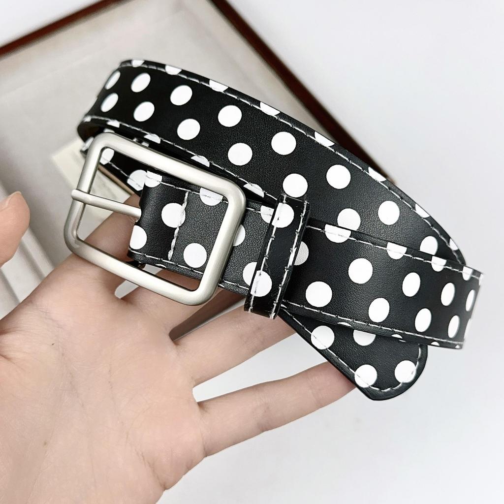 Punk Style Women's Polka Dot Leather Belt - Trendy & Versatile Fashion Accessory