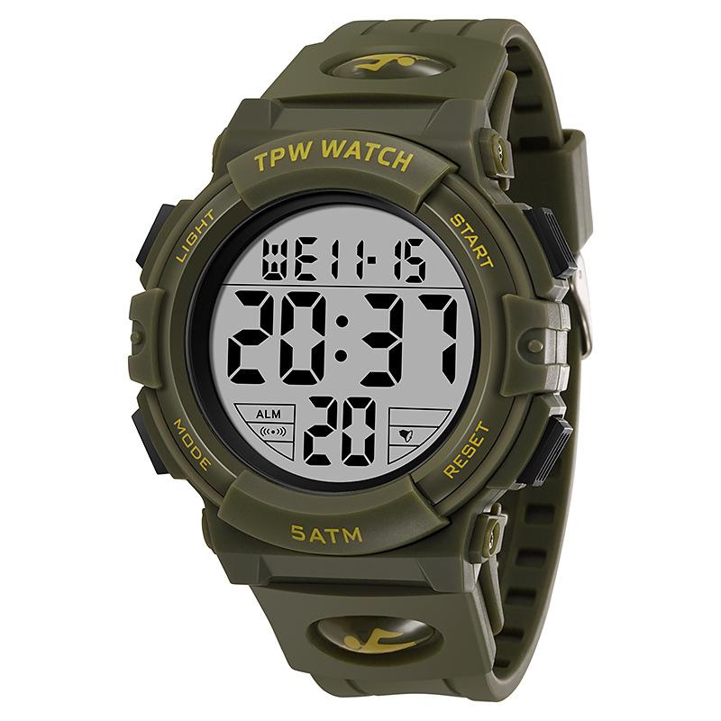 TPW Nové digitální sportovní hodinky pro muže Vodotěsné elektronické pánské náramkové hodinky Military Date Shockproof Clock Nejlepší dárky Hodiny