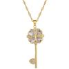 Flower Key Light Luxury Temperament Gorgeous Full Diamond Necklace Female Versatile Collarbone Chain Titanium Steel Chain