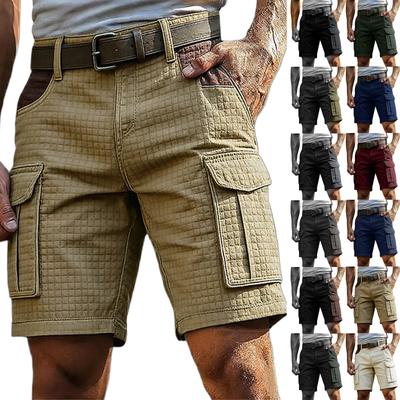 Pantalones Cortos Cargo de Verano para Hombre con Múltiples Bolsillos y Textura Moda Casual para Hombre