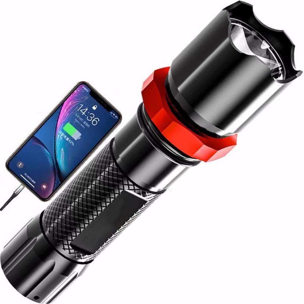 Power Bank USB Lighting Is Convenient, Super Bright, Long-range Outdoor Strong Light Flashlight