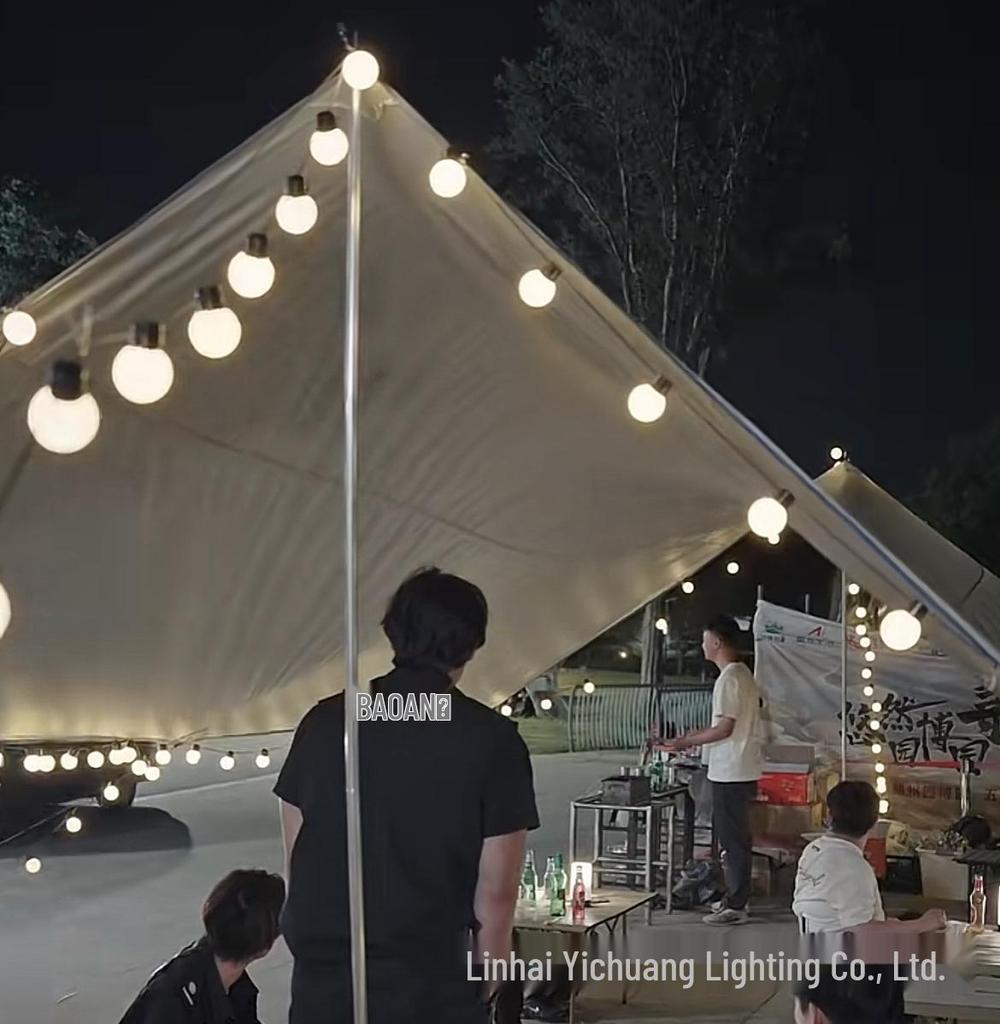 Solar LED String Lights for Outdoor Camping, Wedding Canopy, and Stall Decoration