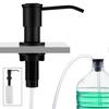 Undermount Soap Dispenser, Kitchen Sink Soap Dispenser, Built In Soap Dispenser with 500ML Bottle and 1.0m Extension Set, Top Refill, Black